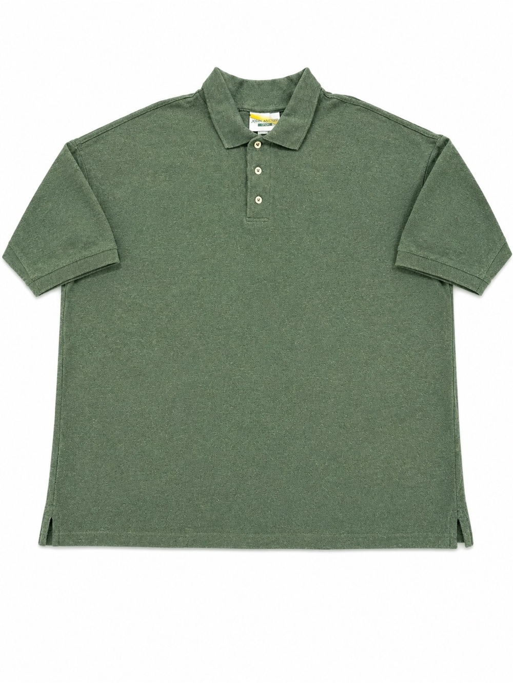 Hanes SuperSoft Mens 2XL Green 100% Cotton Polo Shirt Short Sleeve 3 Button